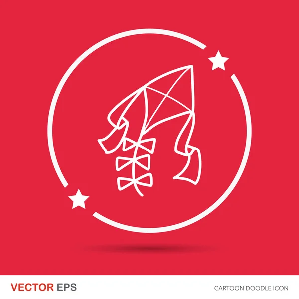 Kite doodle vector illustration — Stock Vector