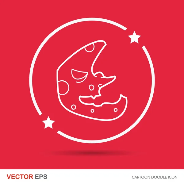 Halloween luna doodle vector ilustración — Vector de stock