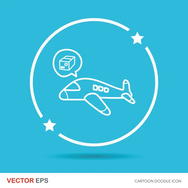 Flugzeug Fracht Doodle Vektor Illustration — Stockvektor