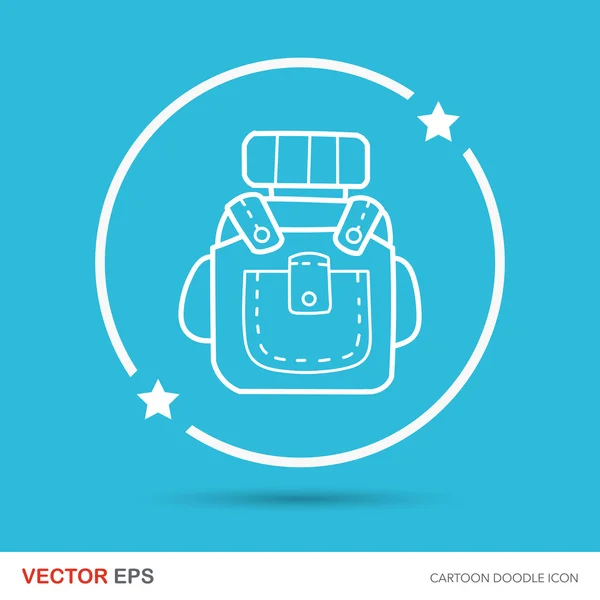 Mochila doodle vector ilustración — Vector de stock