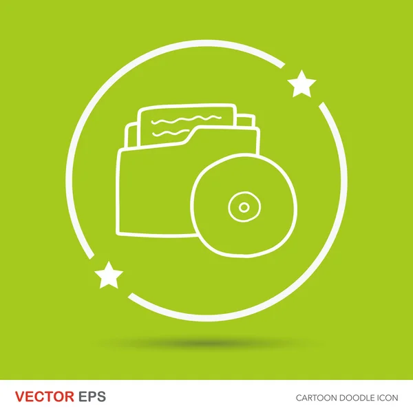 Carpeta archivos doodle vector ilustración — Vector de stock