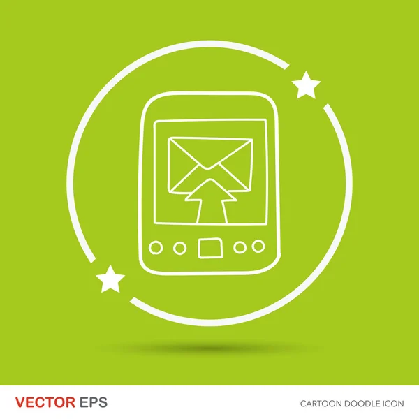 Cell phone doodle vector illustration — Stock Vector