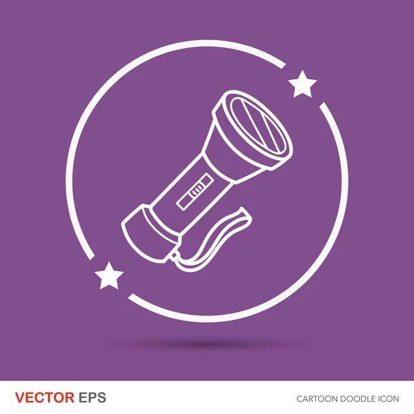 Flashlight doodle vector illustration — Stock Vector