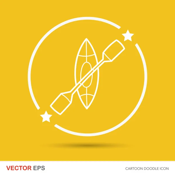 Canoa doodle vector ilustración — Vector de stock