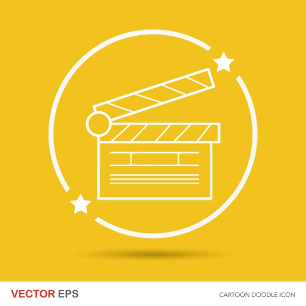 Clapboard  doodle vector illustration — Stock Vector