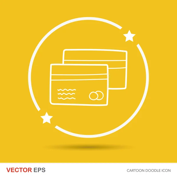Tarjeta de crédito doodle vector ilustración — Vector de stock