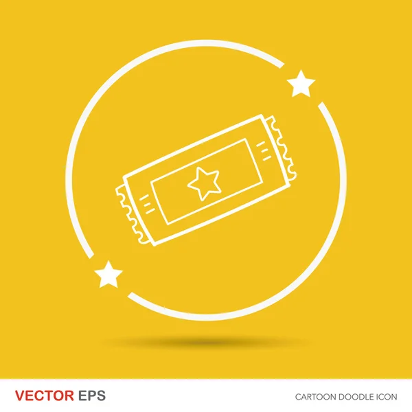 Ticket Doodle Vektor Illustration — Stockvektor