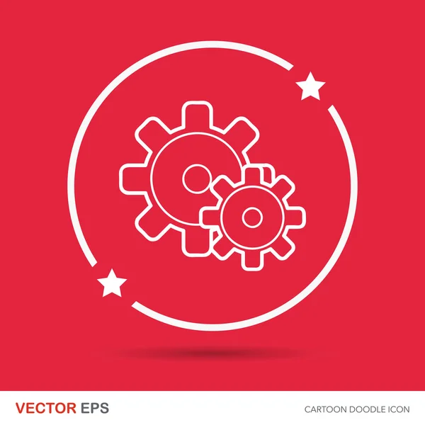 Gear doodle vector illustration — Stock Vector