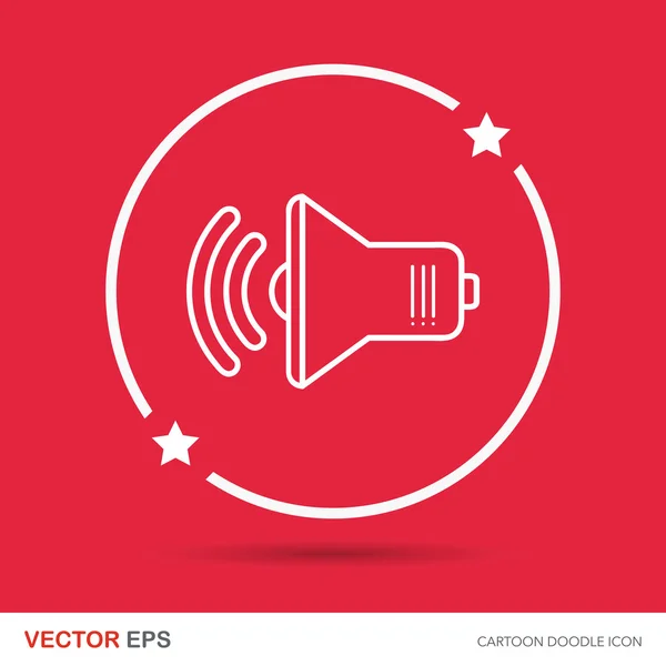 Loudspeaker doodle vector illustration — Stock Vector