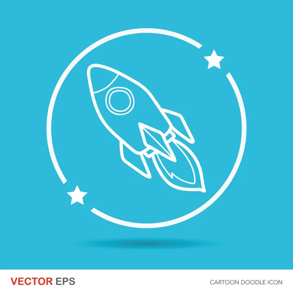 Nave espacial doodle vector ilustración — Vector de stock
