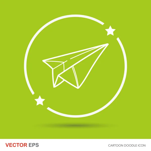 Avión de papel doodle vector ilustración — Vector de stock