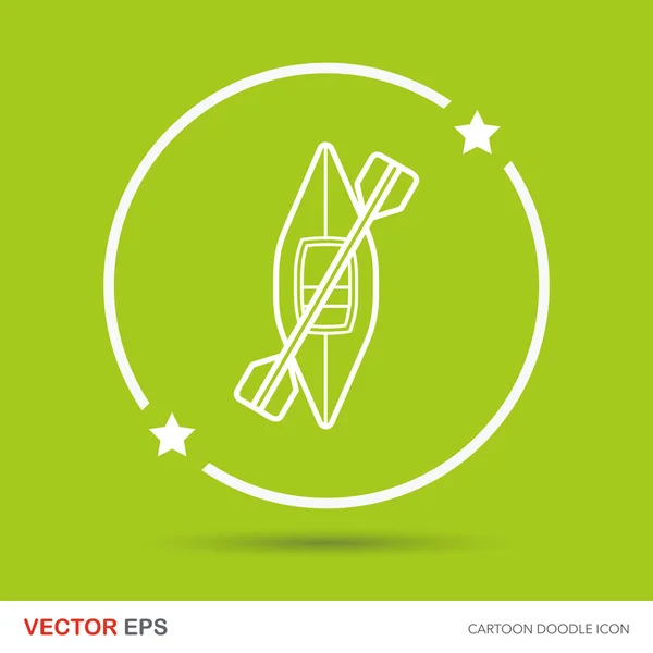 Canoa doodle vector illustration —  Vetores de Stock