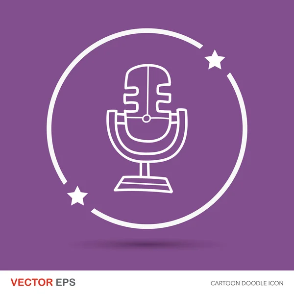 Micrófono doodle vector ilustración — Vector de stock