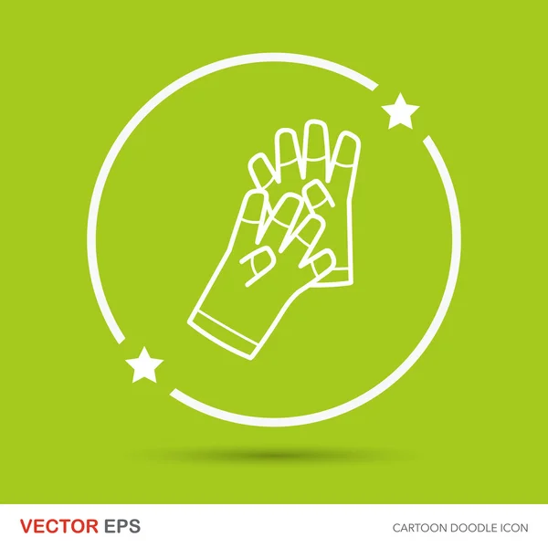 Cleaning gloves doodle vector illustration — Stock Vector