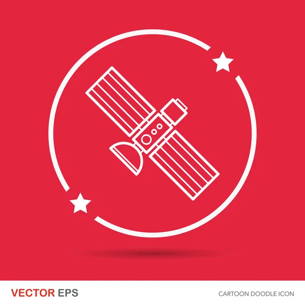 Satelliten-Doodle-Vektor-Illustration — Stockvektor