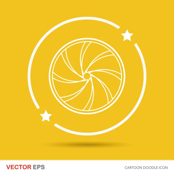 Camera lens doodle vector illustration — Stock Vector