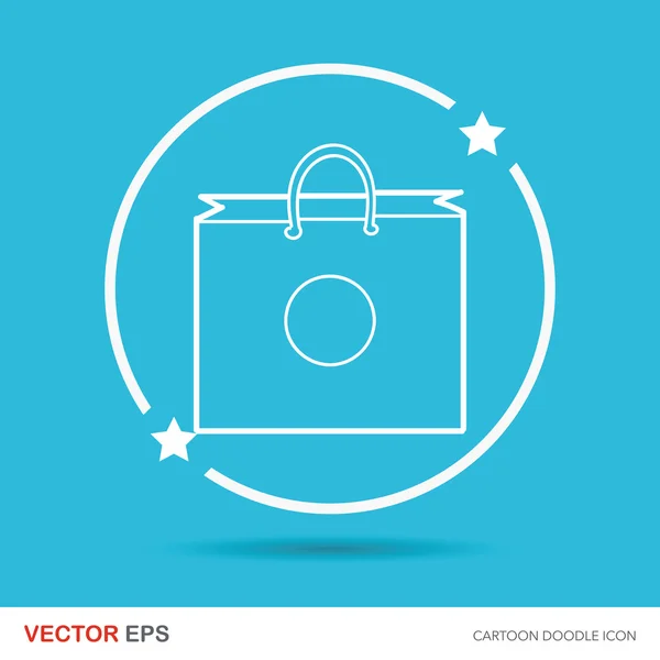 Bolsa de compras doodle vector ilustración — Vector de stock
