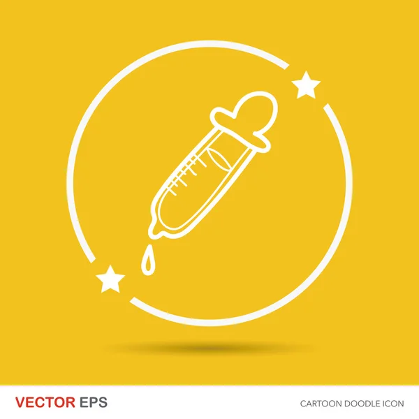 Medical drip doodle vector illustration — Stock Vector
