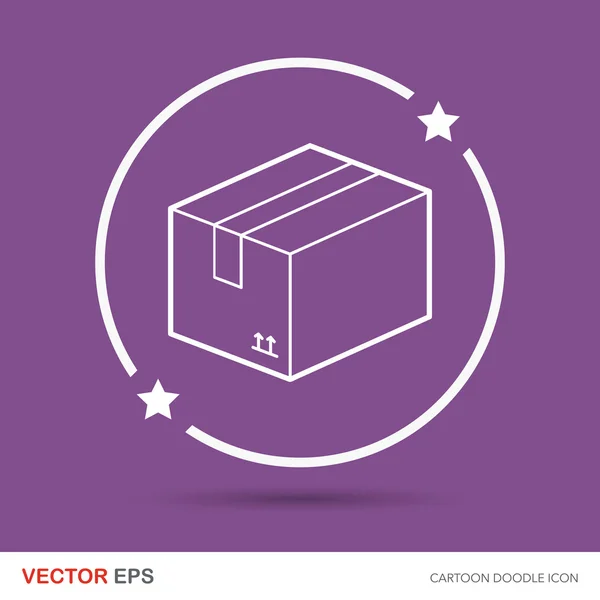 Waren Box Doodle Vektor Illustration — Stockvektor