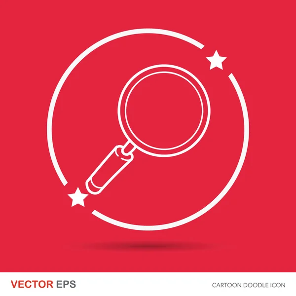 Magnifying glass doodle vector illustration — Stock Vector