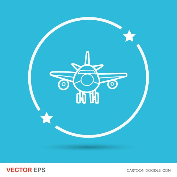 Flugzeug Doodle Vektor Illustration — Stockvektor