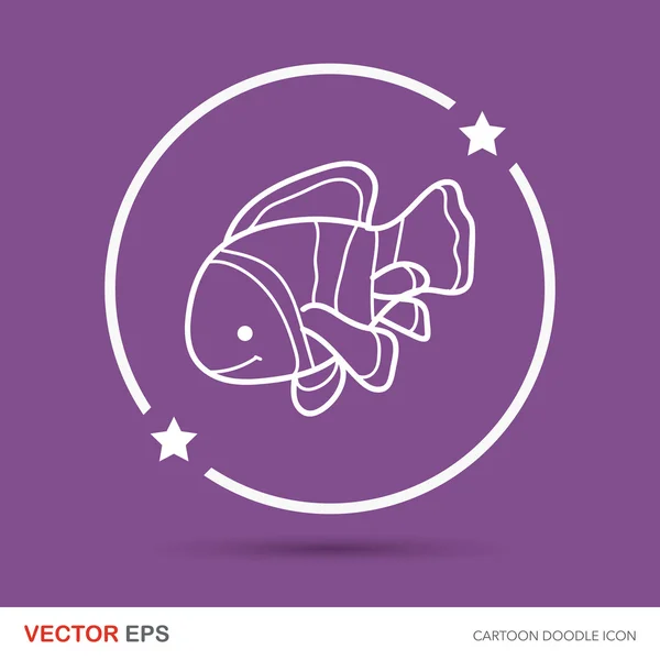 Peces animales de mar doodle vector ilustración — Vector de stock