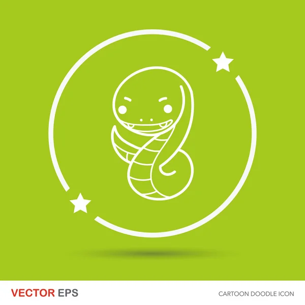 Zodíaco chino serpiente garabato vector ilustración — Vector de stock