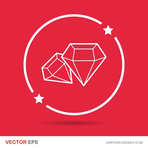 Diamant-Doodle-Vektorillustration — Stockvektor