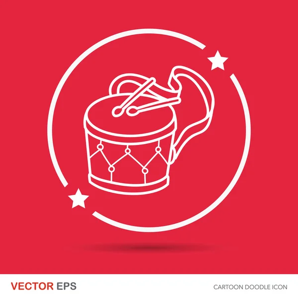 Musikinstrument Drum Doodle Vektor Illustration — Stockvektor