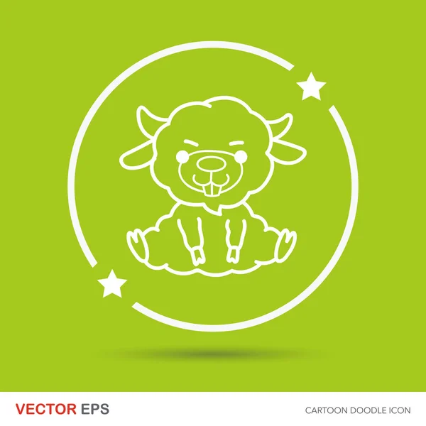 Zodíaco chino cabra garabato vector ilustración — Vector de stock