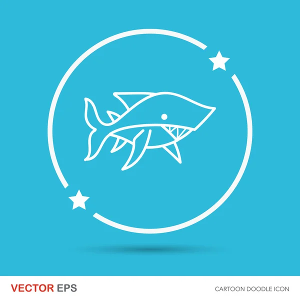 Sea animal shark doodle vector illustration — Stock Vector