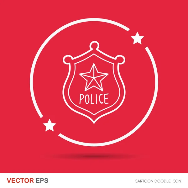 Illustration vectorielle de doodle badge de police — Image vectorielle