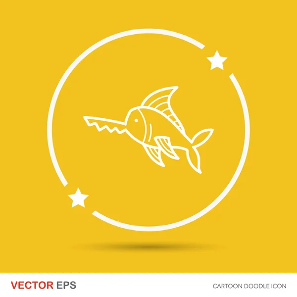 Sea animal shark doodle vector illustration — Stock Vector