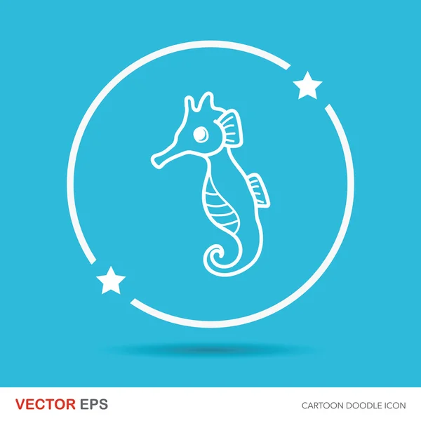 Animal marino Hippocampus doodle vector ilustración — Vector de stock