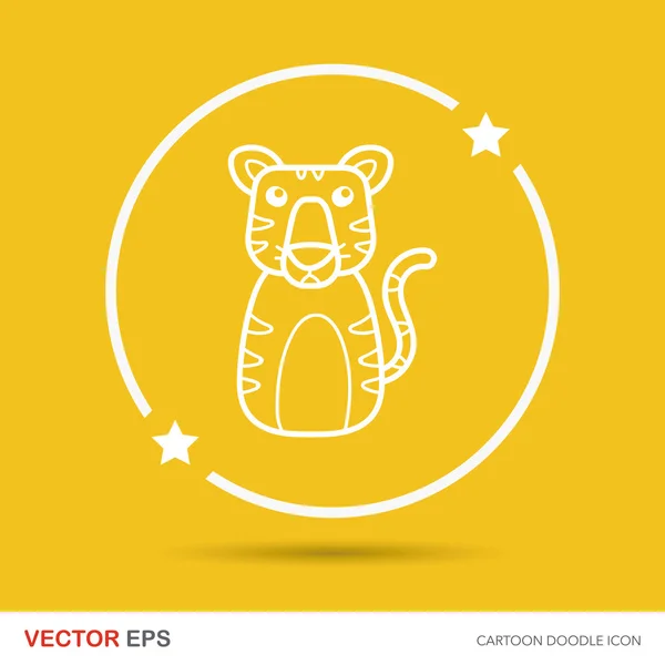 Chinese Zodiac tiger doodle vector illustration — Stock Vector