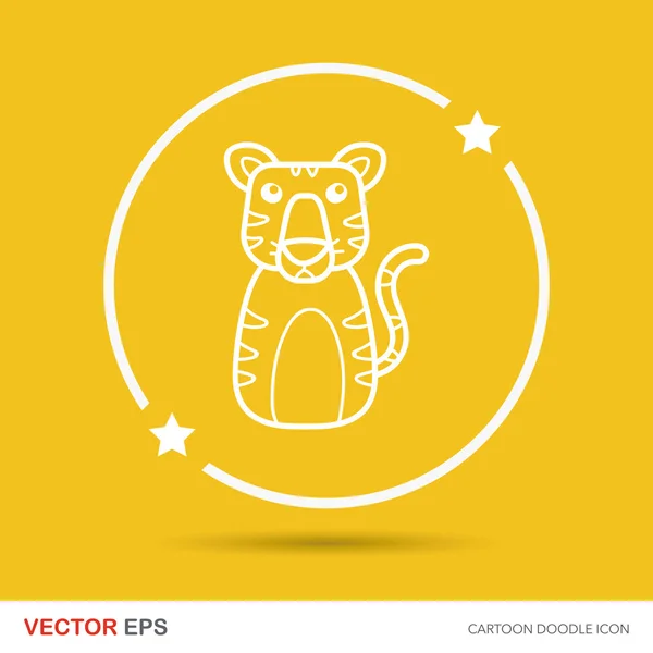 Chinês Zodiac tigre doodle vetor ilustração — Vetor de Stock