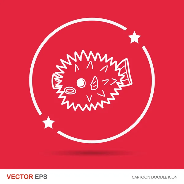Animal marino ilustración vectorial garabato globo — Vector de stock