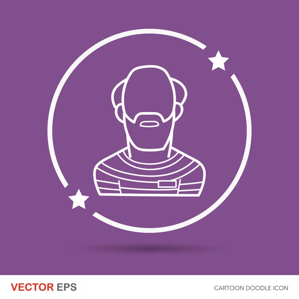 Prisoner doodle vector illustration — Stock Vector