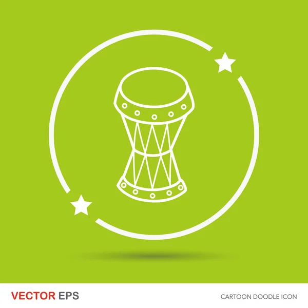 Illustration vectorielle de doodle tambour instrument de musique — Image vectorielle