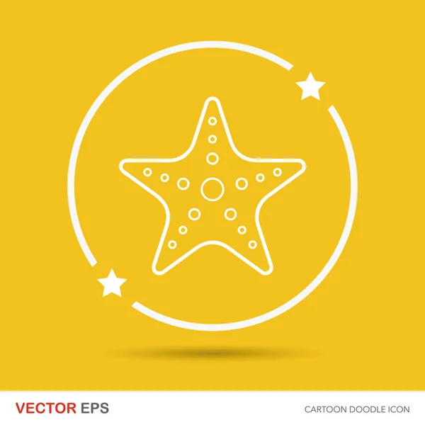 Mar animal estrella de mar garabato vector ilustración — Vector de stock
