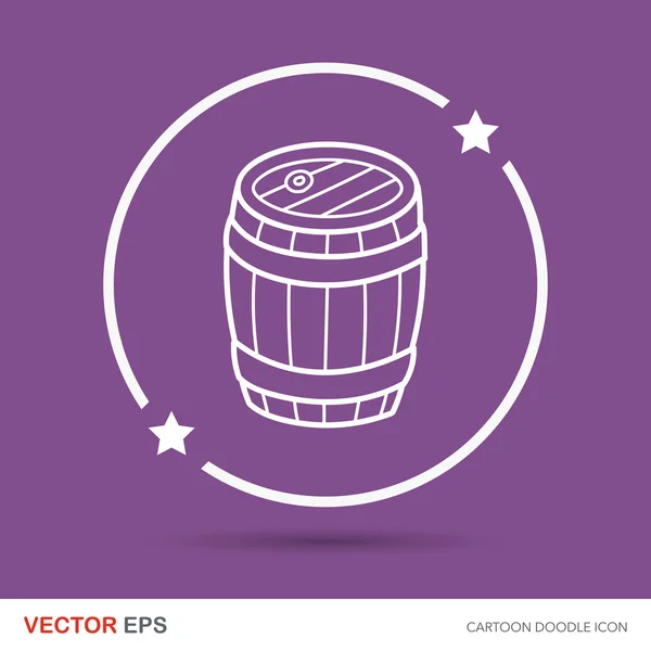 Wein Fass Doodle Vektor Illustration — Stockvektor