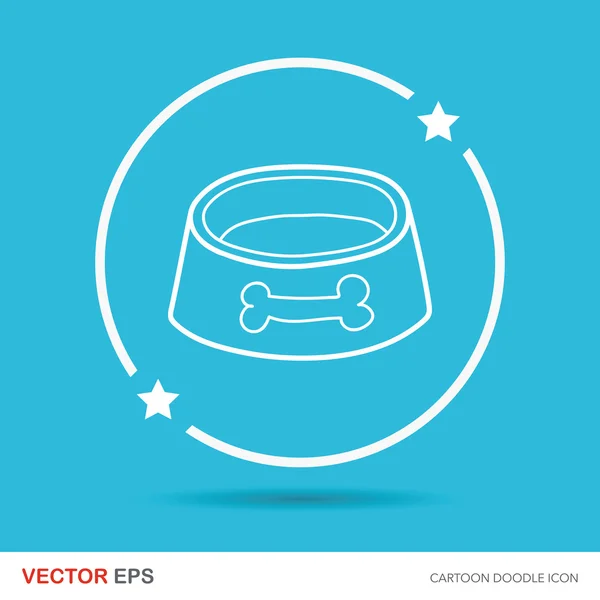 Pet bowl Doodle Vektor Illustration — Stockvektor