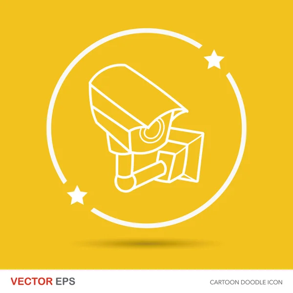 Surveillance cameras doodle vector illustration — Stock Vector