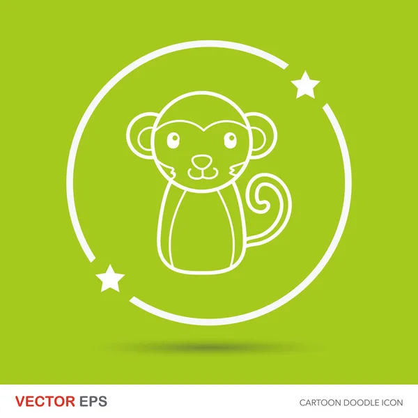Chinesische Tierkreis Affen Doodle Vektor Illustration — Stockvektor