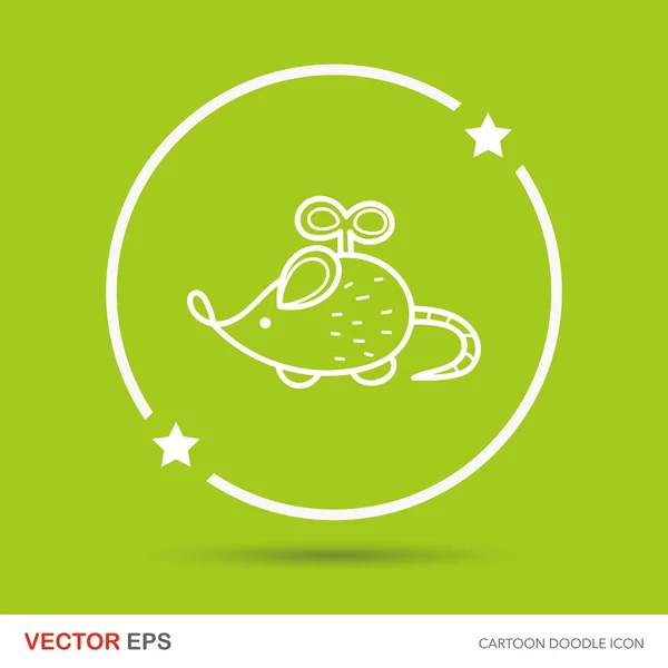 Ratón juguetes doodle vector ilustración — Vector de stock