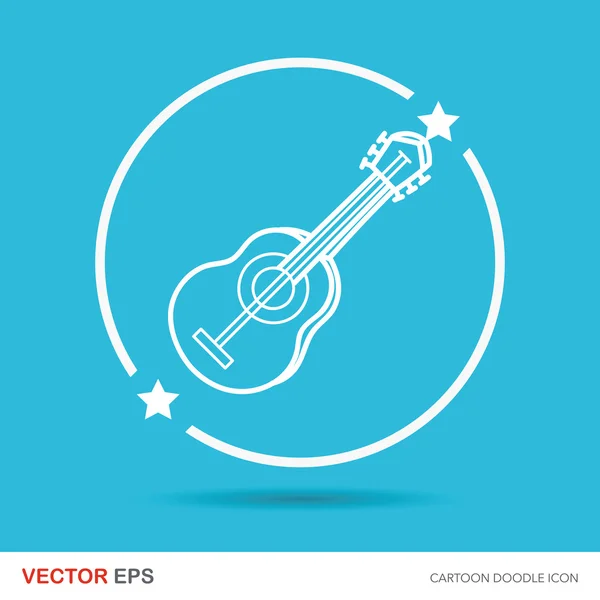 Musikinstrument Gitarre Doodle Vektor Illustration — Stockvektor