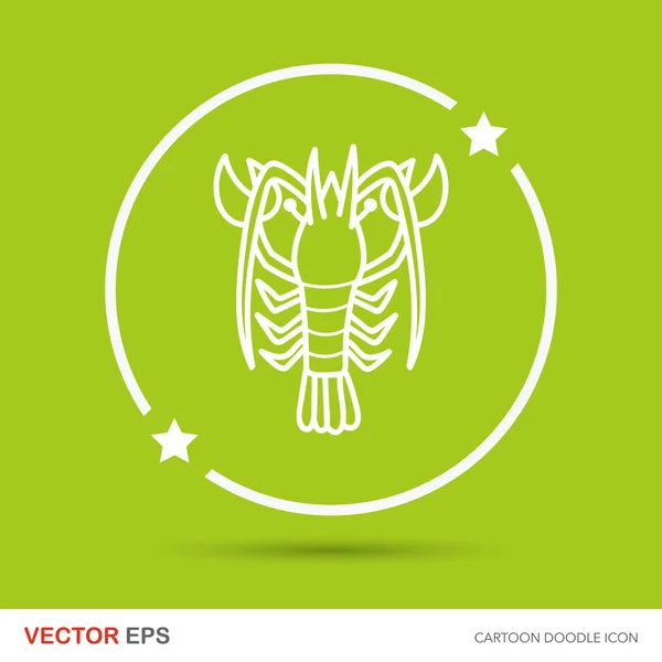 Sea animal lobster doodle vector illustration — Stock Vector