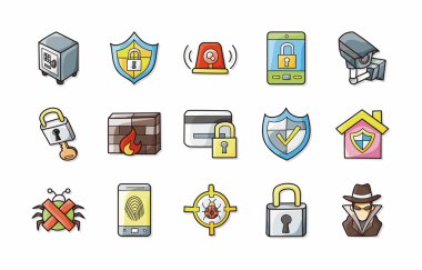 Güvenlik ve güvenli Icons set, eps10
