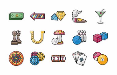 Casino ve kumar Icons set, eps10