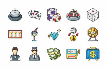 Casino ve kumar Icons set, eps10
